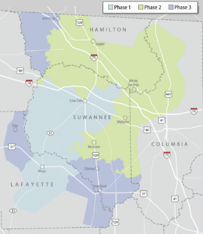 Map of the network of the rapid fiber